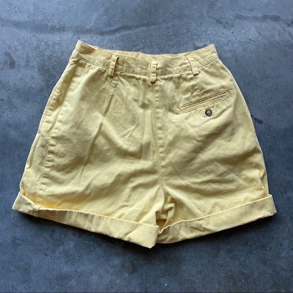 PASTEL YELLOW HIGH RISE SHORTS - Picture 3 of 5
